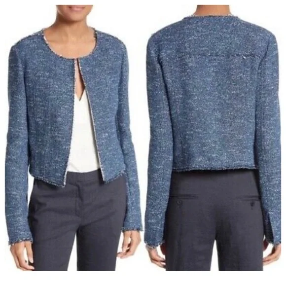 Theory blue tweed blazer size 8 - Picture 1 of 7
